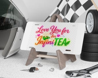 Assiette pour meuble-lavabo Love You for InfiniTEA | Plaque d'immatriculation pour amateur de thé