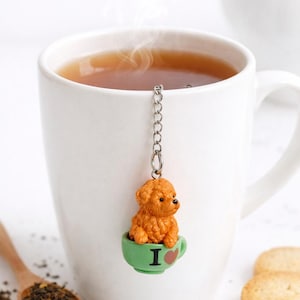 Dog in Cup Tea Infuser – Stainless Steel Loose Leaf Steeper – Whimsical Dog Lover Accessory