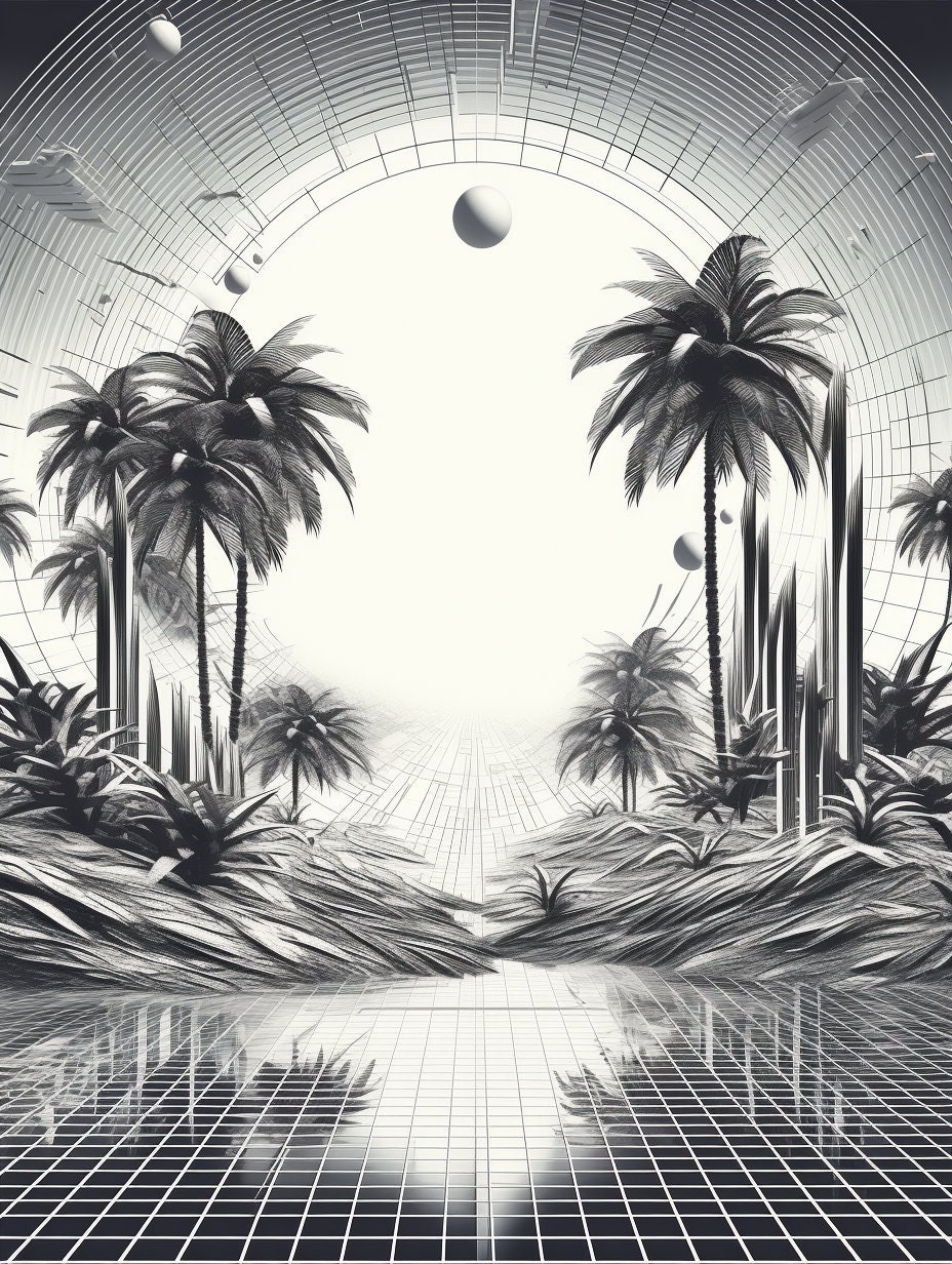 Coloring Book Coloring Pages Synthwave Style Retro Beach - Etsy