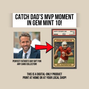 Custom Gem Mint 10 'All-Star Dad'-sportkaart, gepersonaliseerde digitale print, perfect vaderdagcadeau voor vaders die sportkaarten verzamelen