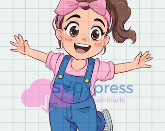 Ms. Rachel Clip Art PNG File, Ms. Rachel Cartoon PNG, Ms. Rachel Jumping PNG Cartoon, Ms Rachel Birthday Party, Digital Download png