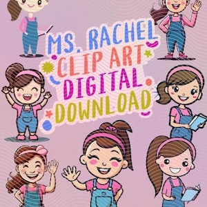 Ms. Rachel PNG クリップ アート バンドル、7 つのオリジナル画像、Ms Rachel デジタル ダウンロード、Ms Rachel シャツ PNG クリップ アート ダウンロード