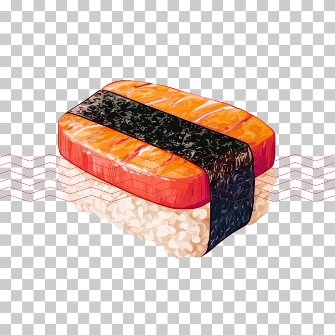 Spam Musubi Clip Art PNG, Transparent Background - Etsy