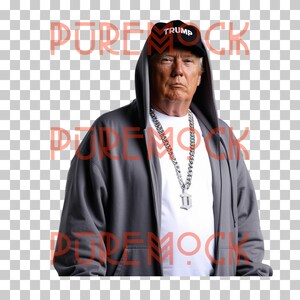 Donald Trump als Slim Shady Eminem PNG, Guess Who's Back Digitaler Download, Clip Art, Rapper Trump Bild, Präsident Donald Trump als Eminem PNG