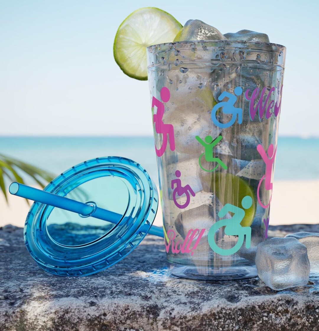 Tumbler, We Roll! Wheelchair-themed Drinkware, Inclusive Coffee Cup ...