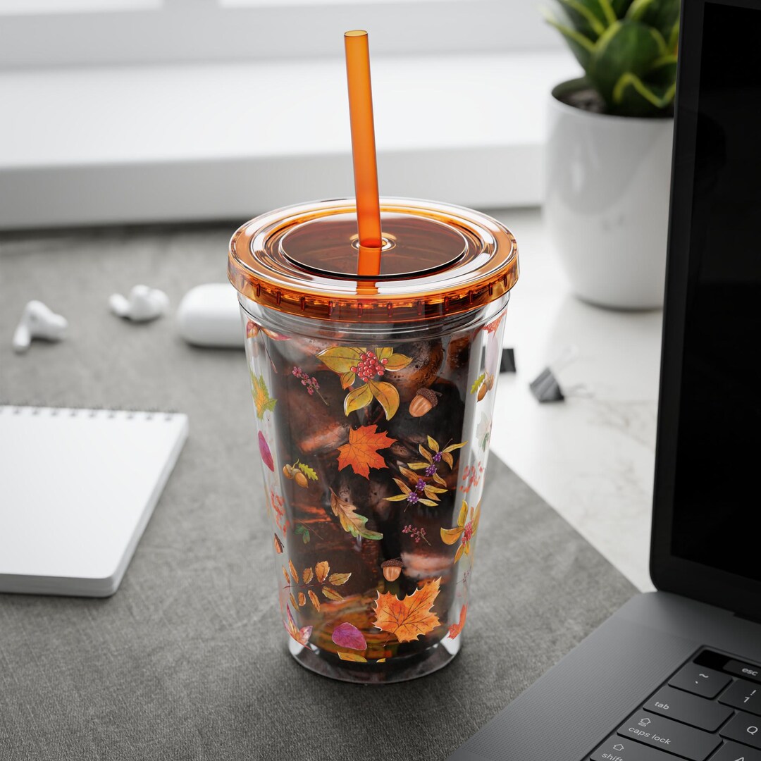 Fall Cup Designa Tumbler, Autumn Leaves Design, Fall Cup, Harvest Season Decor ...
