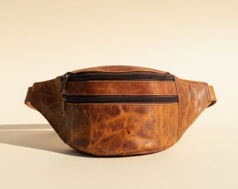 Leather Fanny Pack Waist Bag: Boho Travel Hip Bag
