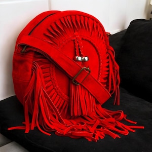Rote Leder Fransen Geldbörse, Western Fransen Geldbörse / Tasche, Fransentasche, Festival Geldbörse, Boho Ledertasche, Valentinstag, Weihnachtsgeschenk