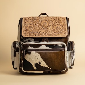 cowgirl trendy leather backpack TR160-9110A Trinity Ranch Hair-On Cowhide Collection Mini MONTANA WEST U.S.A shoulder carry Cowgirl Backpack - Etsy