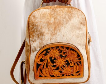 Cowhide Ladies Backpack Weekend Party Amazon.com: Cowhide Hair Print Diaper Backpack Rucksack  main image 3