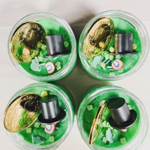 St. Patrick’s Day Playdough, Nontoxic Playdough | Themed Sensory Play Dough Jar | Class Party Favors | Sensory Dough Jar |