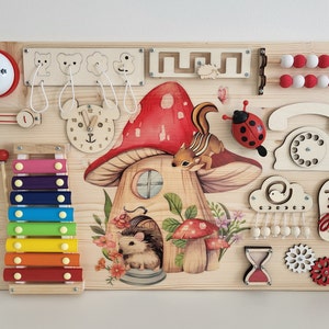 Toddler Busy Board Montessori Busy Board Educational Board Sensory Board Toddler Activity Board Toddler Birthday Gift Christmas