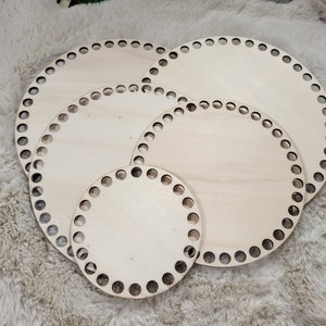 Base circular de madera para cestas de madera Base para cestas de madera a crochet Base para tejer Base lijada Holzboden Hkelboden Hkeln Cestino Uncinetto