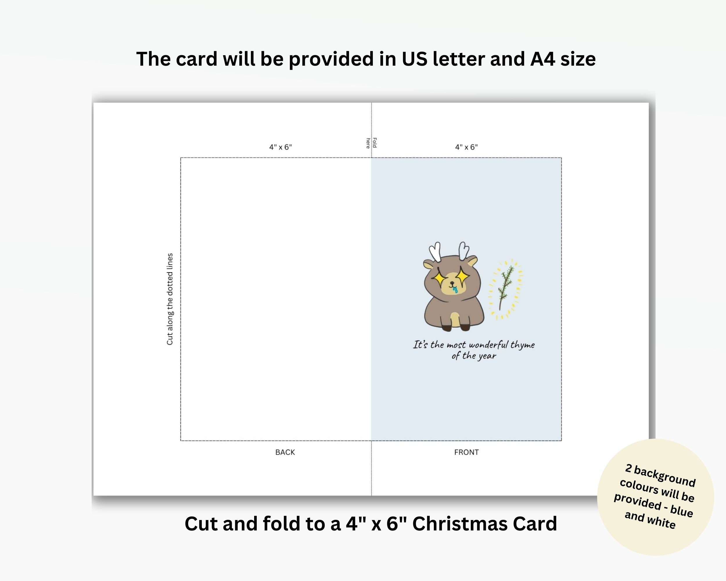 Printable Cute Christmas Card Instant Download It's the Most Wonderful ...