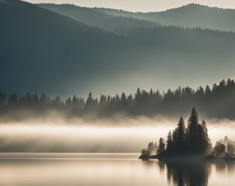 British Columbia Lake in the Morning- Printable Wall Art