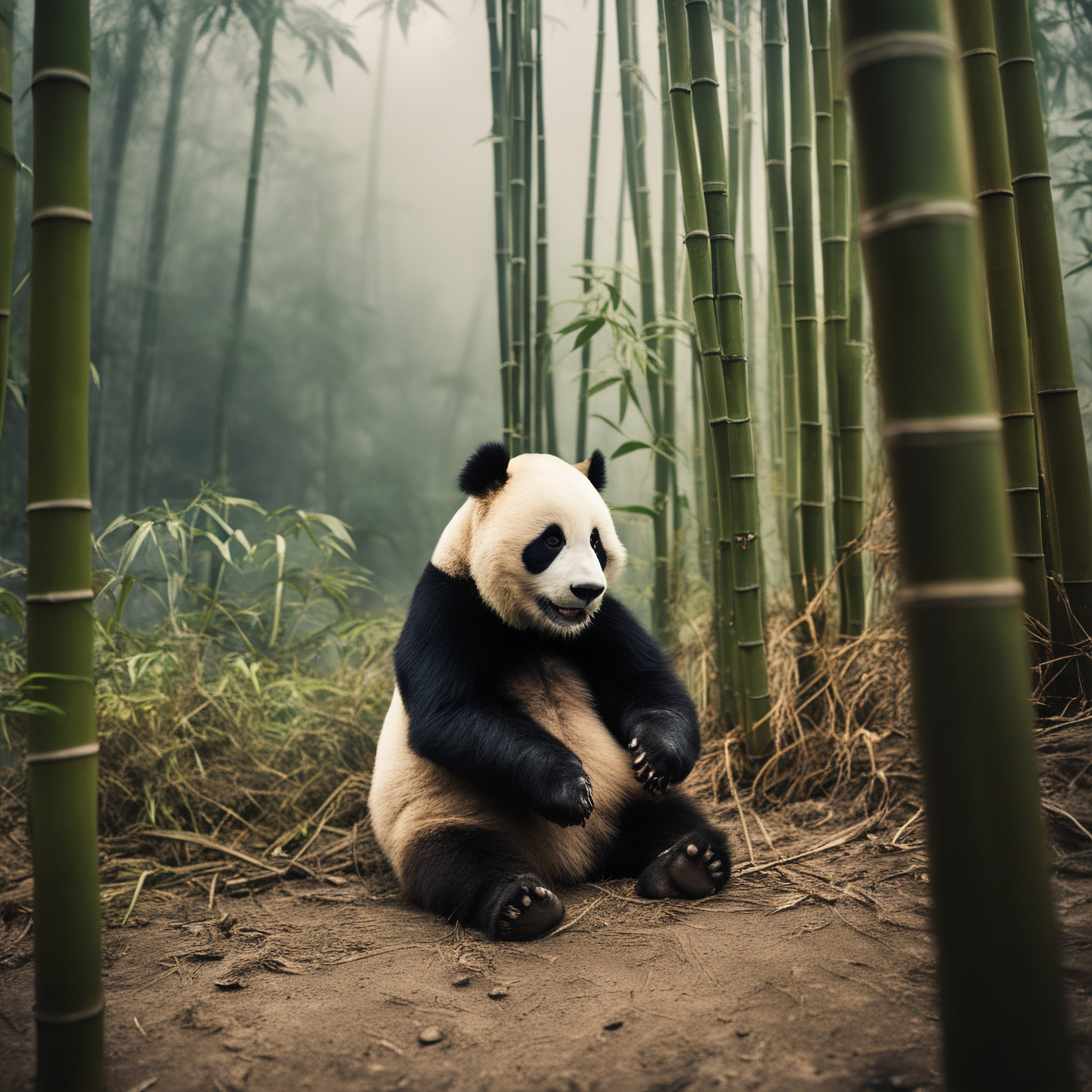 Alfombra de bambú Panda color natural