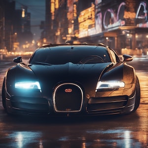 Blacked Out Bugatti Veyron- Printable Wall Art