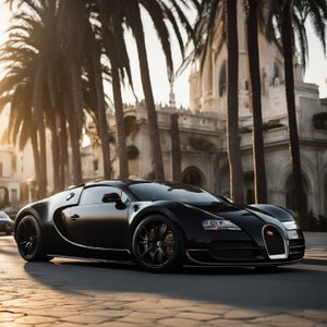 Blacked out Bugatti Veyron- The Machine in Monte Carlo- Printable Wall Art