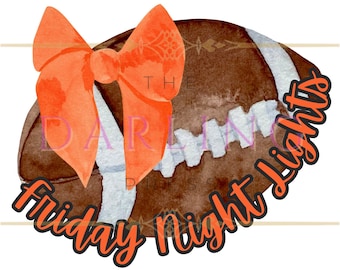 Friday Night Lights Football PNG, Game Day Design (Digital Download)