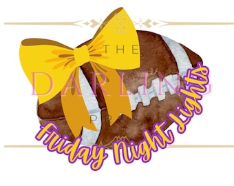 Purple and Yellow Football PNG, School Spirit (Digital Download)