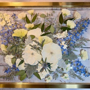 Custom Pressed Flower Frame: Wedding Bouquet Preservation