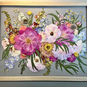 Pressed Flower Frame | Floral Preservation | Wedding | Gift | Memorial | Custom made from your own special flowers