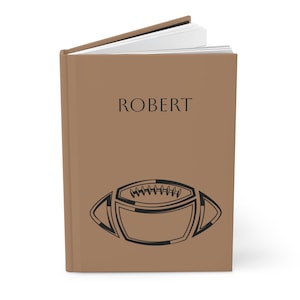 Personalized Football Hardcover Journal, Gift for Sports Players, Personalized Gift for Coaches, Father&#39;s Day Gifts, Student Notebook