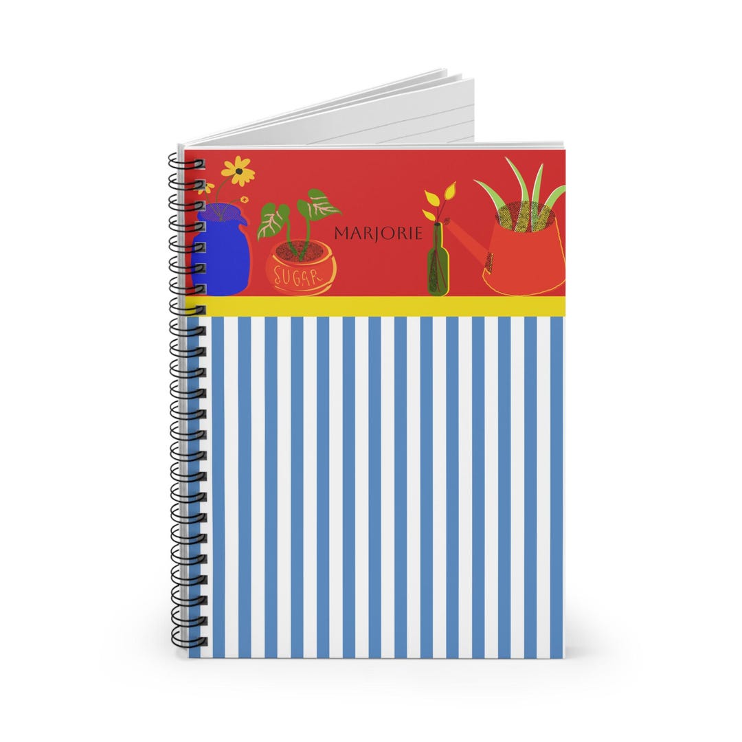 Colorful Spiral Notebook Plant & Garden Lovers Ruled Line for Plant ...