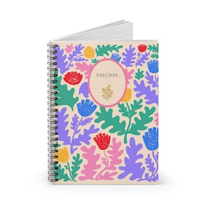 Personalized Floral Spiral Notebook Personalized Stationery, Mother&#39;s Day Gifts, Gift for Students, Eco-Friendly Organization Journal