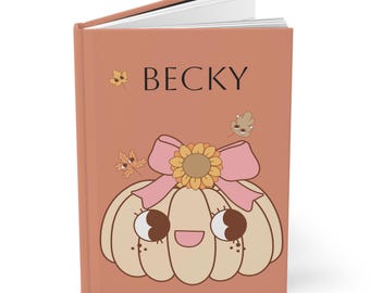 Personalisiertes Kürbis Hardcover-Journal für den Herbst, personalisiertes Tagebuch für Mädchen, Herbst-Notizbuch, Geschenk für sie, Schulanfang-Notizbuch