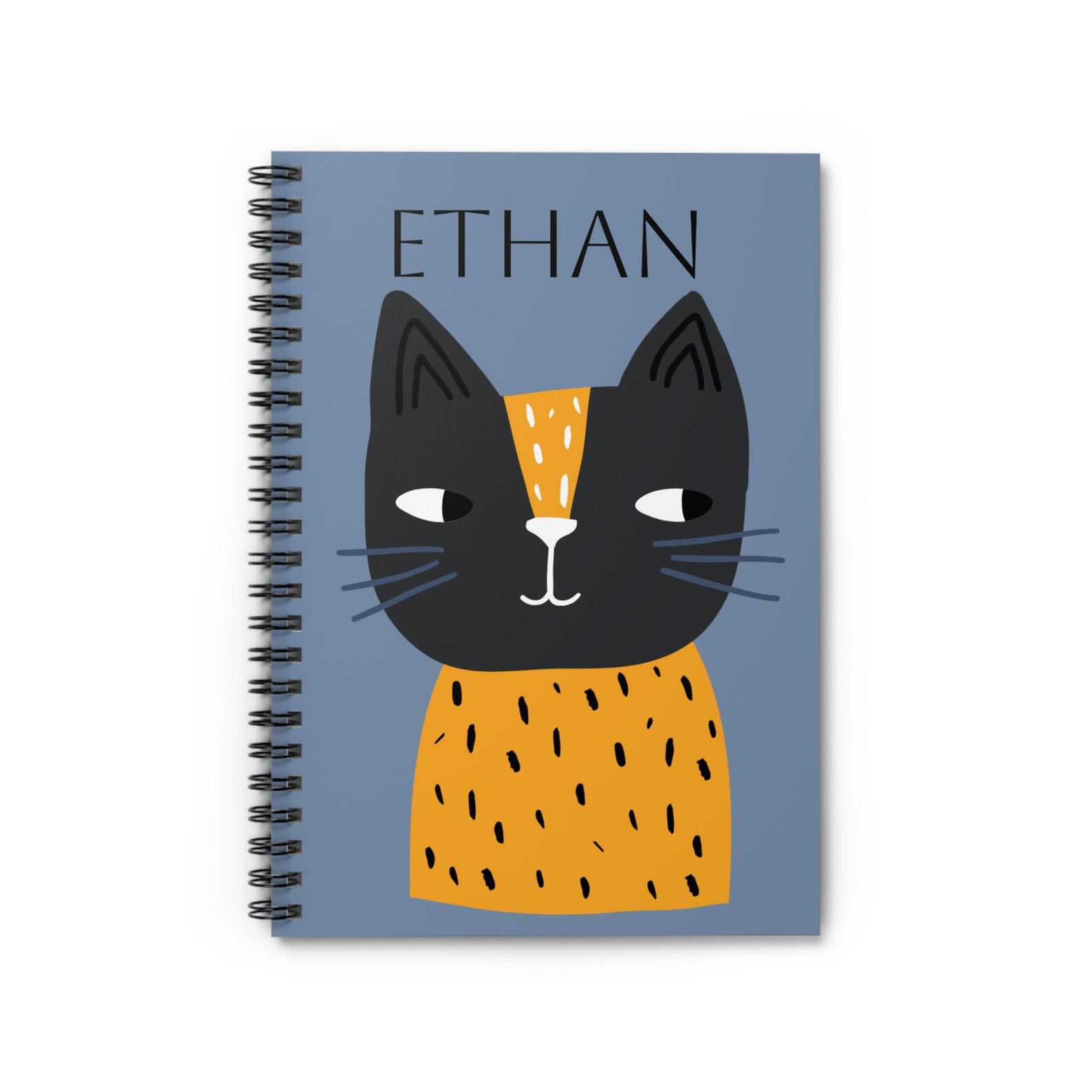 Personalized Cat-themed Spiral Notebook, Custom Journal for Kids, Cute ...