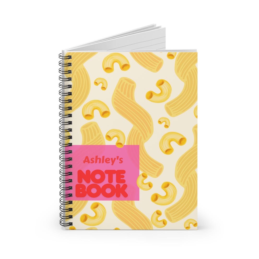 Lasagna Notebook Design Personalized Pasta Notebook, Cute Spiral Notebook, Funny Gift for ...