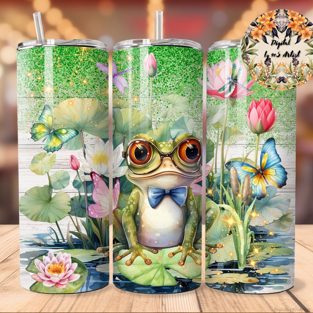Frog 20oz Tumbler Wrap, Skinny Tumbler Sublimation Designs, Glitter ...