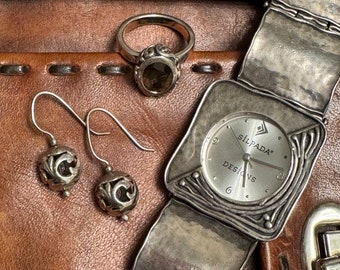 SILPADA DESIGNS Sterling Silver Watch Earrings Ring & Necklace Set