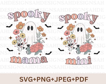 Mama and Me Spooky Ghost Design, Fall Matching Set (Digital Download)