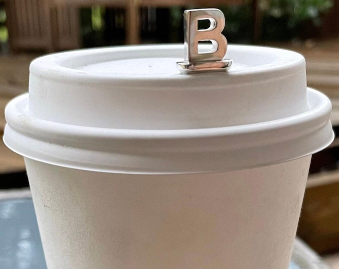 Starbucks Solid Sterling Silver Initial Reusable Coffee Stopper