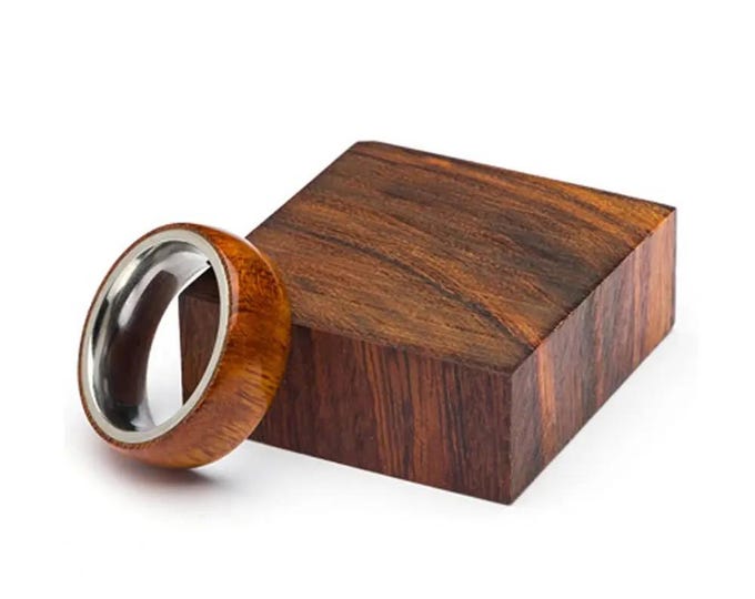Dessert Ironwood Wood Ring with Titanium Band