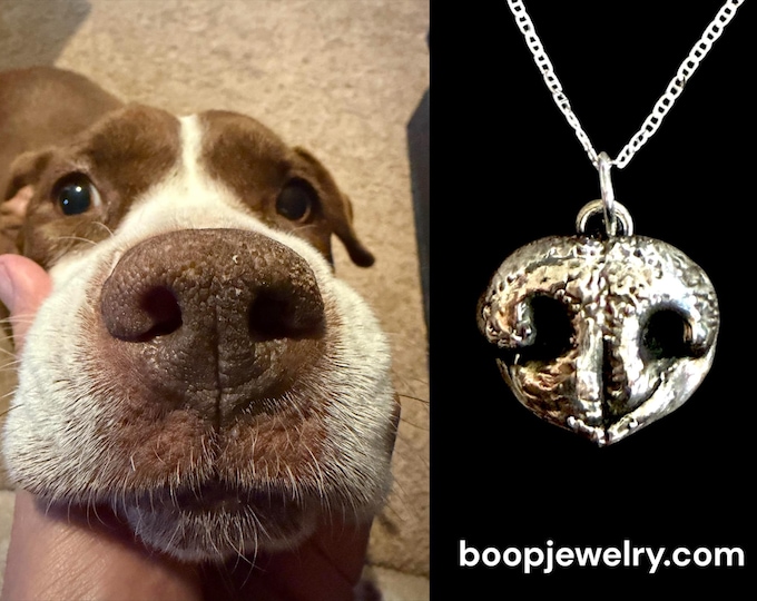 Your Pets Nose Pendant w/ chain from Photos (no messy molds)