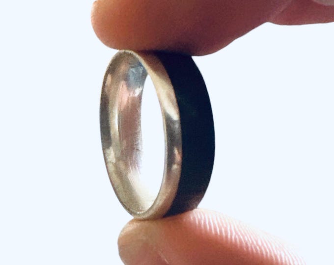 Wenge Wood And Sterling Silver Band