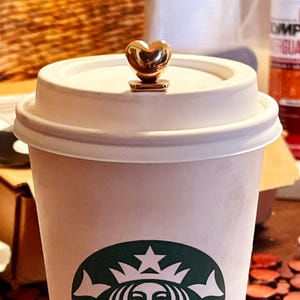 Starbucks Heart Shaped, Solid Sterling Silver, , Reusable, Coffee Stopper