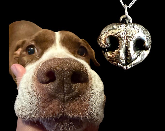 Your Dog’s Nose Pendent w/ chain from Photos (no messy molds)