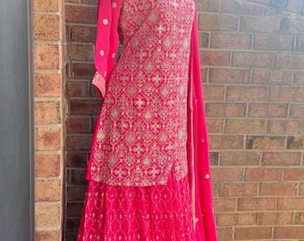 Embroidered Georgette Lehenga Choli: Indian Wedding Dress, Eid Gift
