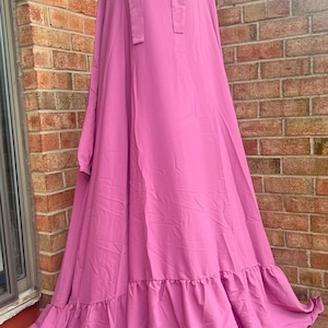Ruffle Nida Abaya Jilbab: Turkish Modest Prayer Dress with Long Khimar