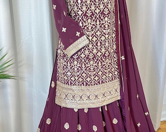 Embroidered Georgette Lehenga Choli: Indian Bridal Dress