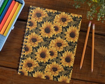 Sunflower Garden Spiral Notebook | Floral Journal