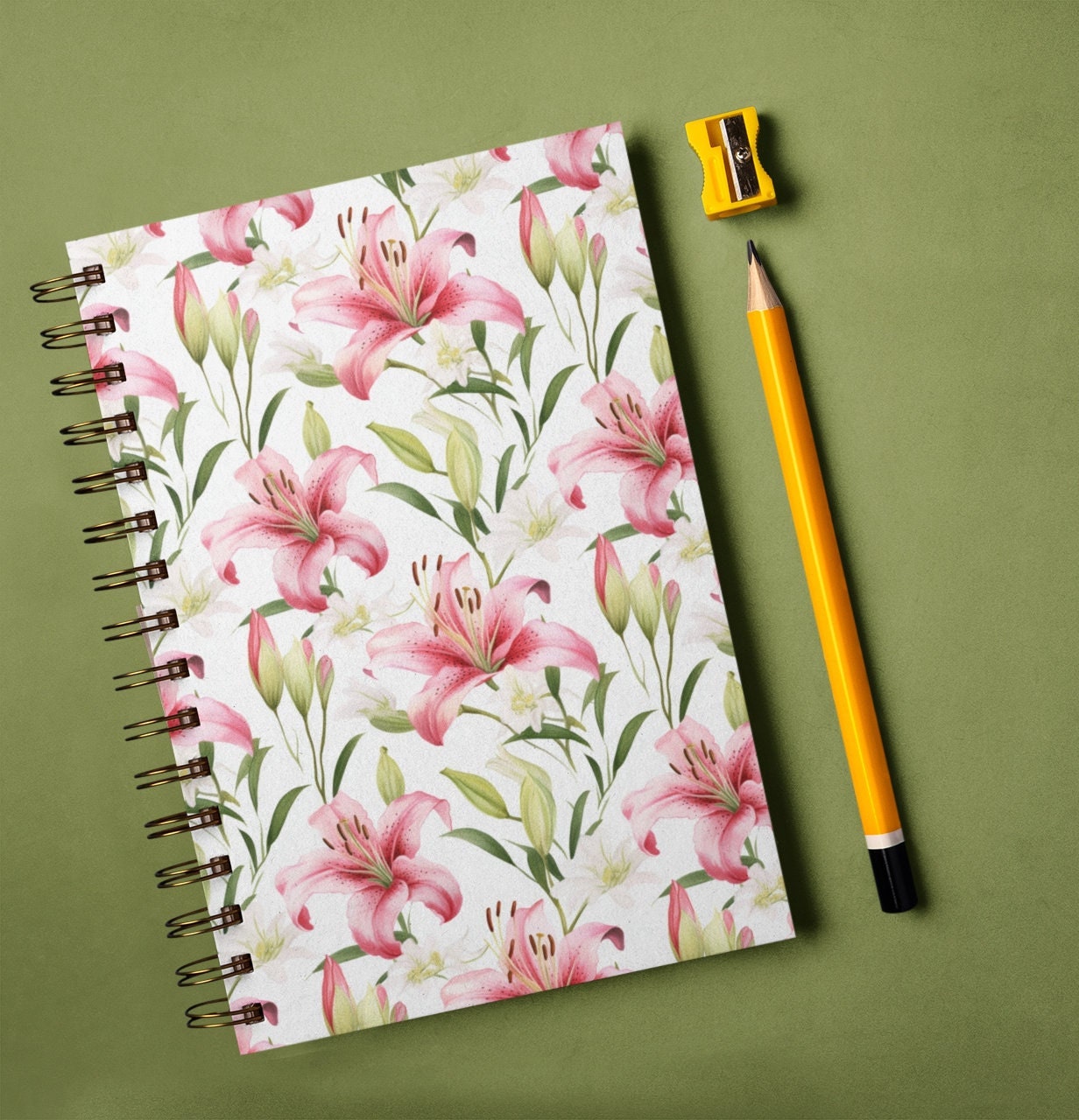 Stargazer Lily Spiral Notebook | Floral Lined Journal - Etsy