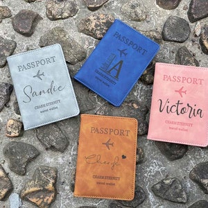 Customized  Leather passport cover ,Passport holder,gifts for men and woman, Fathers/mothers day gifts, travel gift,Wedding Travel Gift