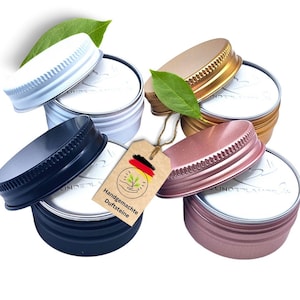 Duftstein Dose zum mitnehmen in der edlen Duftsteindose, 4 Verschiedene Farben zur Auswahl, handgegossen, schwarz, weiß, rose, gold