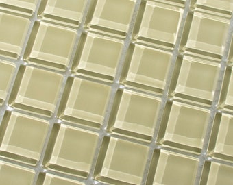 Sage Green Mosaic Tile Sheet, Gloss Glass Tiles, Square Tiles, 0.875 x 0.875 in, for Crafts, Art, DIY, Handmade, Decoration, Picture Frame