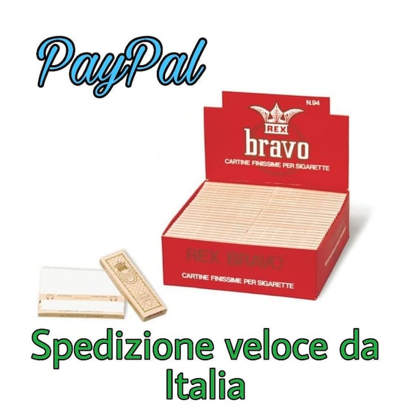 4000 Cartine BRAVO REX CORTE 1 Box Da 100 Pacchetti Tipo A Bianche